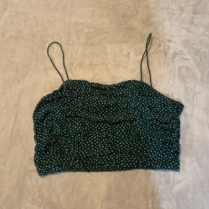 Green and white cropped tank